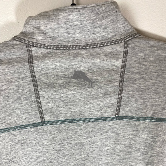 Tommy Bahama UPF 30 Pima Cotton Quarter Zip Silver Gray Long Sleeve Men’s Medium - Picture 10 of 12